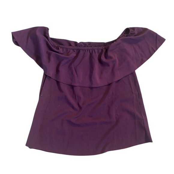 7 for all Mankind Burgundy Sleeveless Ruffled Blouse - Picture 1 of 5